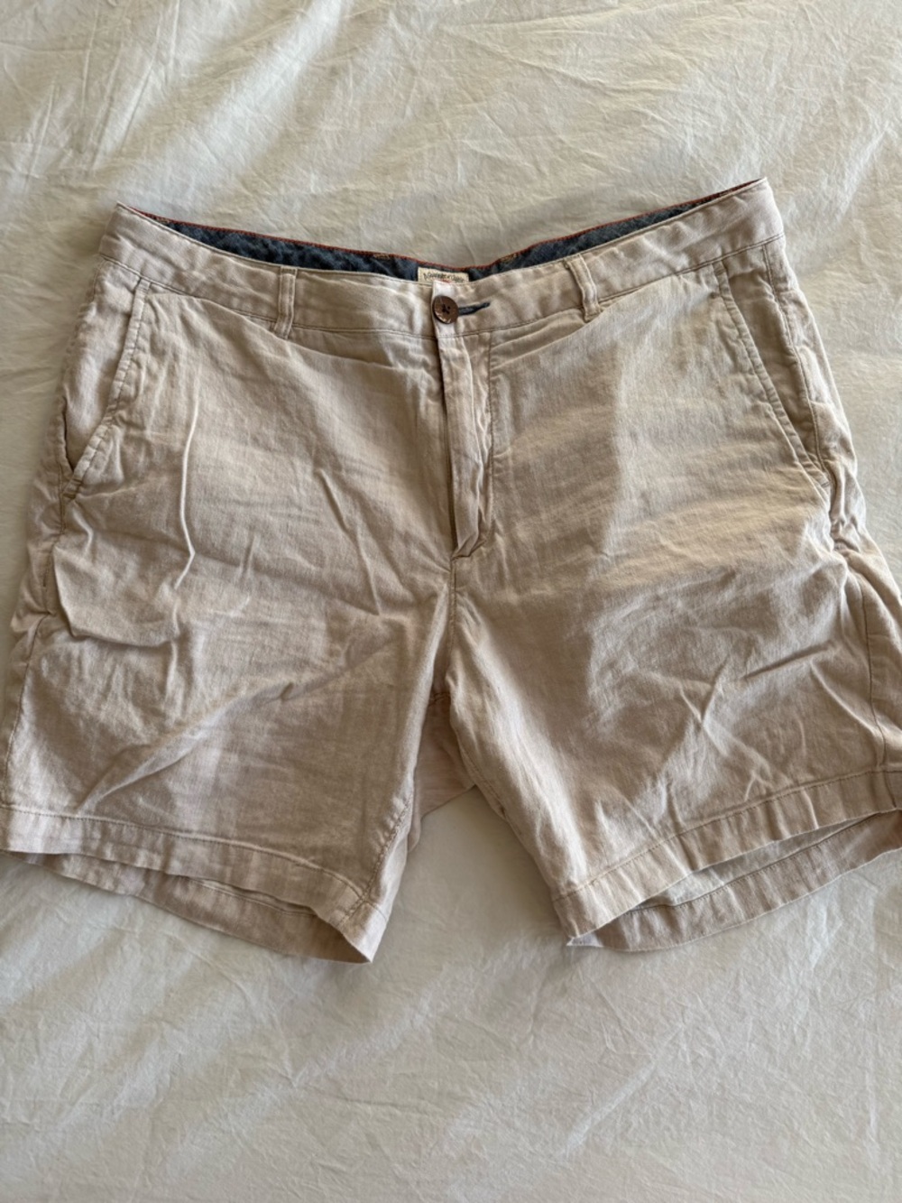 Faherty Light Tan Flat-Front Men's Shorts